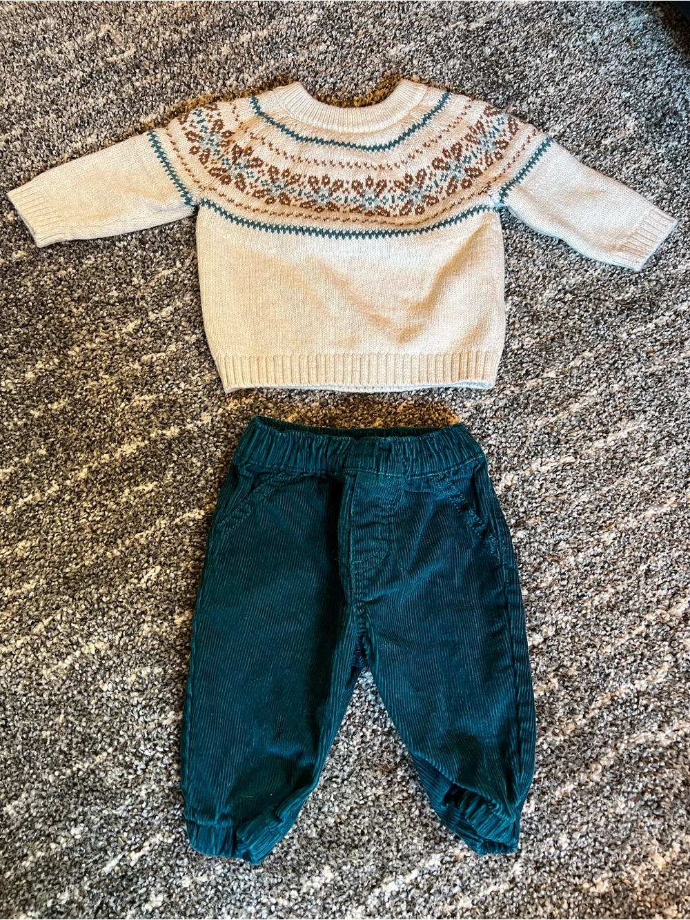 Baby Boy Sweater & Corduroy Set
